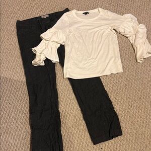 Banana Republic Black Denim Wash Pant for Women Size 10 Tall